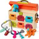 B. Toys Critter Clinic Vet Set Pretend Play Animal Hospital Toy for Toddlers & Kids 14 Pieces Pet Care Set with Tools & Plush Toys 2+ Years