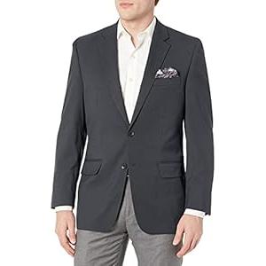 J.M. Haggar Men's Sharkskin Premium Classic-Fit Stretch Suit Separate Coat, Dark Navy Blazer, 48 Regular