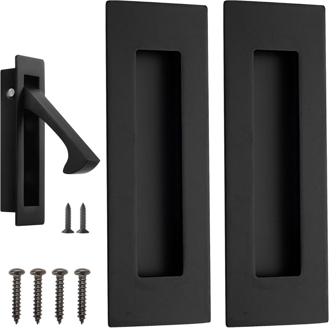 Malimali Pocket Door Pull and Edge Pull Set, Stainless Steel Pocket Door Hardware Recessed Pocket Door Handle Sliding Door Pulls Finger Flush Pull (Matte Black, 3 Pack) Malimali Pocket Door Pull and Edge Pull Set, Stainless Steel Pocket Door Hardware Recessed Pocket Door Handle Sliding Door Pulls Finger Flush Pull (Matte Black, 3 Pack)