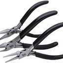 The Beadsmith Precision Series Pliers Set – 3-Piece Kit: Chain Nose, Round Nose and Flush Cutter with Tungsten Carbide Blades – Make Bracelets, Necklaces & Earrings – Tools for Jewelry Making