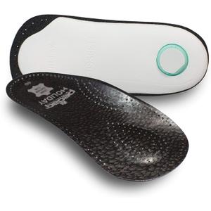 Pedag Holiday | 3/4 Length Sheepskin Orthotic Inserts | Handmade in Germany | Arch Support | Metatarsal Pad | Heel Cushion | Fits Low Profile Tight Shoes | Black | 1 Pair | US Men 11 / EU 44