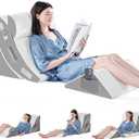 Yojoker 4PCS Orthopedic Bed Wedge Pillow Set for Sleeping, Post Surgery Foam Pillow for Body, Back and Leg Pain Relief, Triangle Adjustable Support Pillow - Acid Reflux, Anti Snoring & GERD Sleeping