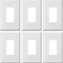 Jumbo Decorator Wall Plate Covers 1-Gang Oversize Outlet Cover Plate 5.5" x 3.5" Impact Resistant for Electric Outlets Light Receptacle Outlets GFCI Switches, White (6 Pack)