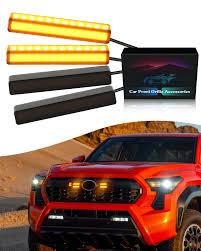 4Pcs Amber Grill Lights for 2024 2025 Toyota Tacoma LED Grille Marker Light 4th Gen Tacoma Accessories Front Bumper Raptor Lamp
