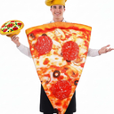 2 Pcs Pizza Costume with Hat Realistic Pepperoni Pizza Adult Funny Halloween Costume Set Funny Mens Food Couple Match Women Halloween Outfit Unisex Cosplay Party Trick or Treating