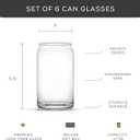 JoyJolt Drinking Glass Cups Set of 6-16oz Beer Can Glasses. Clear Soda Can Shaped Glass Cups, Cute Iced Coffee Cup Tumblers, Cold Drink Glassware, Unique Water, Tea, Cocktail Glass Set 5 pack
