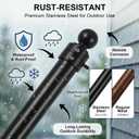 27" Flag Pole Kit for House & Storefront, Stainless Steel Tangle Free Flag Pole with Wall Mount Bracket, Outdoor Flag Pole for Porch, Small Spaces & Shop Entrance (Black)