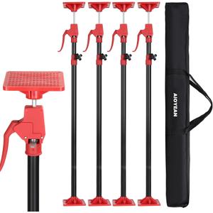 4PK Cabinet Jack Support Pole, 45 inche to 114 inche Steel Telescopic Quick Support Rod with 78lbs Capacity for Cabinets Jack, Drywall Lift & Cargo Bars, 4Pack