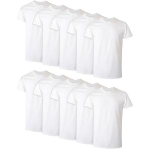 Hanes Men's Undershirt Packs, Stay-Tucked Soft Cotton Undershirts, Best Undershirts for Men (White, L)