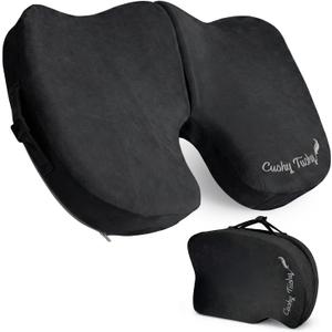 Cushy Tushy Premium Foldable Travel Seat Cushion - for Relief of Lower Back, Sciatic, Butt and Tailbone Pain - for Home & Office Use, Perfect for Travel or Driving - Coccyx Seat Cushion