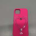Jusy Case for iPhone 13, Cute Heart with 3D Heart Stand Slim Fit Liquid Silicone Soft Anti-Scratch Microfiber Lining Shockproof Protective Phone Cover for Girly Women Case - Hot Pink