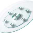 VEVOR 24 in Glass Lazy Susan Turntable, Tempered Glass Dining Table Centerpiece with 6 Rotating Wheels, 360 Smooth and Silent Spin Tabletop Rotating Tray, for Family Gatherings, Banquets & Weddings