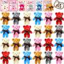 Valentines Day Gifts for Kids, 24 Pack Mini Plush Bear with Valentines Day Cards School Valentine Stuffed Animals Bulk Plush Toys Keychains Classroom Prizes Party Favor Bears Exchange Gift Boys Girls