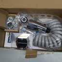 CECEFIN Kitchen Sink Sprayer Hose Attachment for Faucet, Kitchen Faucet Head Replacement w/ 79" Recoil Hose and Holder, Pressurized Water Saving Aerator & Diverter Valve, Faucet Sprayer Attachment Set (F- Grey- ON/OFF Pause Sprayer)