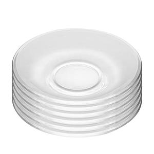 WHJY 6 pcs Clear Glass Plates, 4.5 inch Glass Plate Set, Small Dessert Plates Tea Plates Bulk
