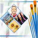 2 x 40Pcs Acrylics Paint Brushes for Kids, Small Paintbrushes Nylon Hair Artists Paint Brush with Handle for Oil Watercolors, Face Nail Arts, Miniature Detailing Painting, Blue