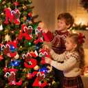 4 x 26 Letter Ornaments for Christmas Tree Decoration - Personalized Hanging Pendant Xmas Alphabet for Christmas Initial Ornament 2025, DIY Craft Ornaments,Original Gifts for Family Friends (M)