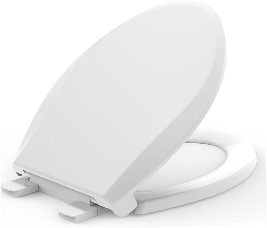K-4636-RL-0 Elongated Toilet Seat Replacement for KOHLER 4636-RL-0 Elongated Bowl Toilet Seat Slow-Close, Soft Close toilet Seat and Lid, White