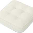 GOFORIT Memory Foam CushionSquare Seat Cushions for Dining Chairs,Non-Slip Chair Pads with Removable Cover, 16'' x 16'', Off White