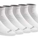 Dickies Men's Dri-tech Moisture Control Quarter Socks Multipack, Solid White (6 Pairs), Shoe Size: 12-15