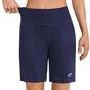 Quenteen Bermuda Shorts for Women 9" Knee Length Athletic Sweat Shorts High Waisted Yoga Jogger (XXL)