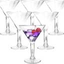 6PC Acrylic Martini Glasses, 7oz Plastic Martini Glasses Made of Shatterproof Plastic,Unbreakable and Perfect for Poolside, Outdoors, Camping, and More Use, Reusable Cocktail Glasses, Crystal Clear