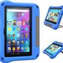 Fire HD 8 Tablet Case for Kids, Kindle Fire 8 Case(12th/10th Generation, 2024/2022/2020 Release)-Auorld Lightweight Shockproof Kid-Proof Cover with Handle Stand for Kindle Fire HD 8/8 Plus Tablet-Blue