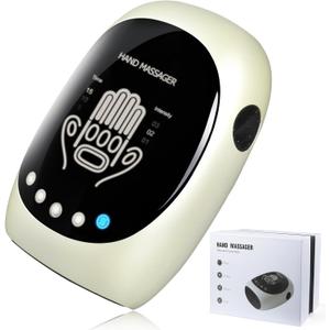 FSA Hand Massager with Heat and Compression for Arthritis Pain Relief, with 5-Finger Individual Therapy, Fits All Hand Sizes,Rechargeable & Portable (Beige)