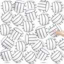 Wettarn 24 Pcs Inflatable Volleyball Beach Ball 8 Inch Inflatable Beach Volleyballs White Swimming Pool Ball Volleyballs Game Toy for Pool Homecoming Birthday Party Sports Themed Party Favors