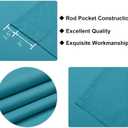 Hiasan Valance Curtains for Kitchen, Living Room, Basement, and Bathroom Windows, Small Window, Farmhouse Solid Short Topper, Short Rod Pocket Curtain Panels - 42 x 12 Inches, Turquoise, 1 Panel