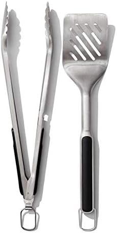 OXO Good Grips Grilling Tools, Tongs and Turner Set, Black
