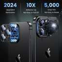 Uyiton Compatible with iPhone 16 Pro/iPhone 16 Pro Max Camera Lens Protector - [Not Easy to Break][Strong Adsorption][Case-Friendly] Metal Tempered Glass Rear Camera Screen Cover - Black Titanium