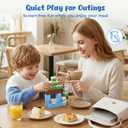 3 otters 32PCS Magnetic Building Blocks Winter Travel Set, STEM Magnet Cubes Toys with Metal Storage Box for Kids, Sensory Christmas Birthday Gifts for Boys & Girls