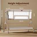 NeoBorn 3 in 1 Baby Bassinet, Bedside Bassinet for Baby, Rocking Bassinet with Breathable Full-Mesh, Mattress and Soft Sheet, Adjustable Height, Stable and Secure Crib for Newborns