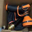 Giraffe Tools Garden Hose 25FT Lightweight Lay Flat Water Hose Kink Free Flexible Hose with 9 Spray Function Nozzle, Black