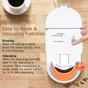 Small Single Serve Coffee Maker, Fast Brew One Cup Coffee Machine for K Cup and Grounds, 6 to 12 oz. Brew Sizes, Capsule Coffee Machine with Descaling Reminder and Viewing Tank, White (9.45 Inches)