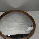 23.6 Inch Round Wall Mirror for Bathroom Large Circle Vanity Mirror for Wall Decor-Wooden Frame for Entryway Bedroom Living Room(Two-Tone Brown)