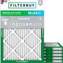 Filterbuy 18x24x1 Air Filter MERV 8 Dust Defense (6-Pack), Pleated HVAC AC Furnace Air Filters Replacement (Actual Size: 17.38 x 23.38 x 0.75 Inches)