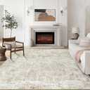 8x10 Area Rugs for Living Room Rug Washable: Modern Large Rug for Dining Room Bedroom Carpet Non Slip 8 by 10 Indoor Abstract Nursery Home Office Beige