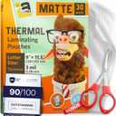 Matte Thermal Laminating Pouches 9 x 11.5 Inches, 3 Mil Thick, 30 Pack, Letter Size Laminating Sheets 8.5 x 11