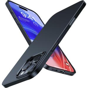 TORRAS Slim Fit for iPhone 16 Pro Case, Ultra Thin for iPhone 16 Pro Case, Lightweight Matte Anti-Scratch Hard PC Cover Phone Case for iPhone 16 Pro Case 6.3 inch, Black