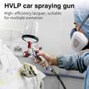 HVLP Gravity Fed Air Spray Gun with 1.4/1.7/2.0/2.5 mm Nozzles and 650ML Disposable Paint Cups, Automotive Spray Paint Gun for Refinishing and Home Wall Finishing Applications (RED)