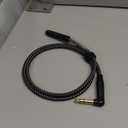 3.3Ft Right Angle 1/4 TRS Male to Female Stereo Audio Cable,6.35mm TRS Male to Female Stereo Headphone Guitar Extension Cable Cord-1 Pack