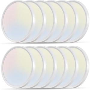 12PK 12 Inch LED Flush Mount Super Slim Ceiling Light, 24W, 2520LM, 3000K/4000K/6000K CCT Selectable, Close to Ceiling Round Flat Panel Light for Hallway, Bedroom, Kitchen