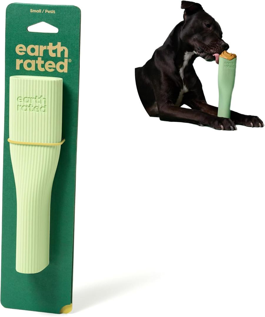 Earth Rated Dog Toy, Enrichment Toys for Adult and Puppy Dogs, Dishwasher and Freezer-Safe, Natural Rubber, Small, Green