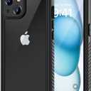 Lanhiem for iPhone 15 Case, IP68 Waterproof Dustproof Shockproof for iPhone 15 Cases with Built-in Screen Protector, Protective Heavy Duty Rugged Phone Cover for iPhone 15-6.1 inch (Black/Clear)