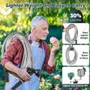 Garden Hose with 10-Function Nozzle, Leak-proof Metal Connector Hose, No Knots, Kink-Free Hoses, Lighter, Anti-Pets, Wear-Resistant, 3/4 GHT, Water Hose for Garden, Yard, Outdoor75 FT