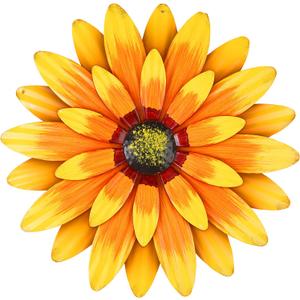 Metal Flowers Outdoor Decor 13" Metal Sunflower Wall Art Decorations Sunflower Wall Decor for Kitchen Living Room Porch Garden Yard (Yellow)
