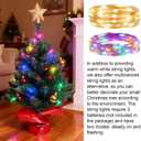 24 Inch Tabletop Christmas Tree, Artificial Mini Xmas Pine Tree with LED String Lights and Ornaments,Christmas Decoration Tree Decor-Red