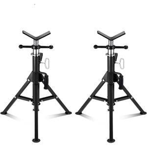 2PCS Pipe Jack Stand, Heavy Duty Pipe Stand, 2500LB Jack Stands Carbon Steel with Portable Folding Legs 28-52 Inch Height Adjustable 1/8"-12" Capacity